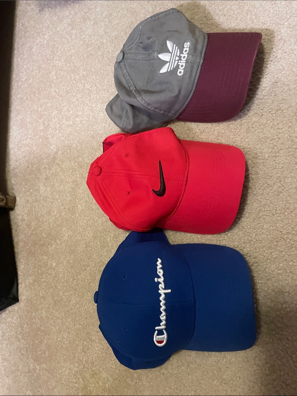 Lot of 3 Hats Champion Royal Blue Baseball Cap with Embroidered Script Logo